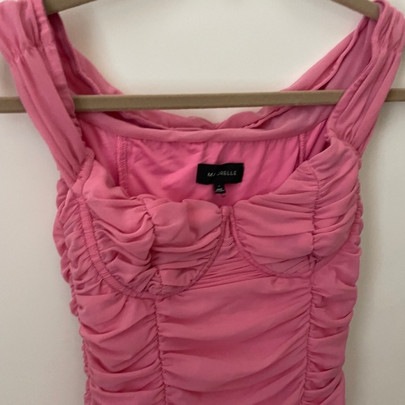 Majorelle Barbie Pink Ruched off Shoulder Tabitha Midi Dress S - Picture 6 of 7